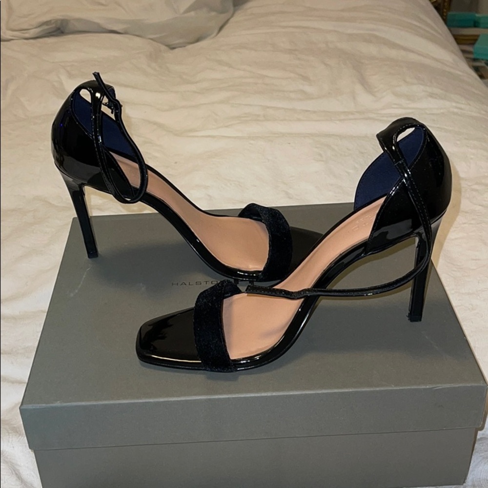 Halston Heritage Myra Black Patent Leather Pumps